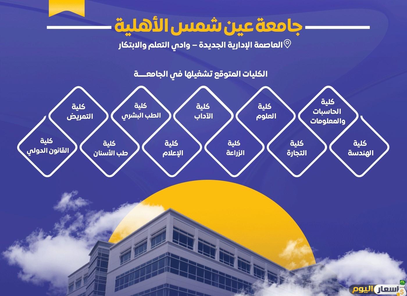 تنسيق ومصاريف جامعة عين شمس الأهلية 